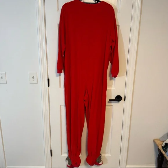 Nick & Nora | Sock Monkey One Piece Footie Pajamas, Red, Size XXL - EUC - Picture 4 of 5